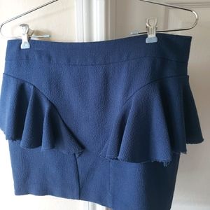 Blue peplum skirt